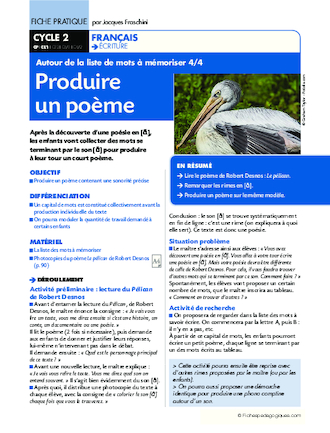 Produire un poème