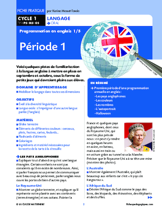 Programmation en anglais (PS-MS-GS)