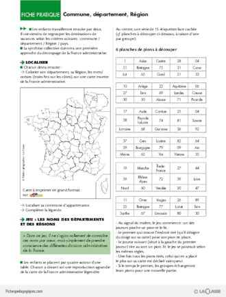 Programmation géographie Cycle 3 (3) / Commune, département, région