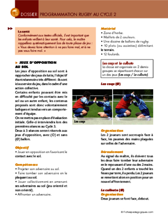 Programmation rugby (cycle 2)