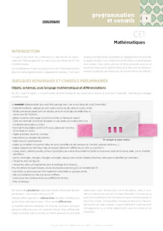 Programmations CE1 2025-2026 - Mathémathiques & Français
