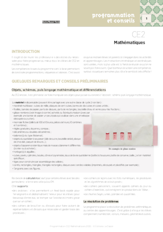 Programmations CE2 2025-2026 - Mathémathiques & Français