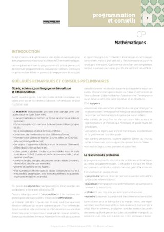 Programmations CP 2025-2026 - Mathémathiques & Français