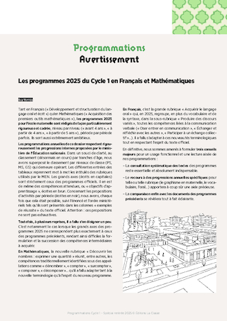 Programmations MS 2025-2026 - Français & Mathématiques