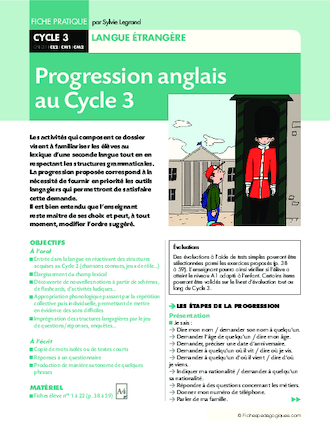 Progression anglais au cycle 3