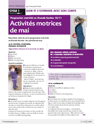 Progression motricité en GS (10) / Activités motrices de mai