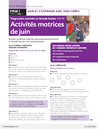 Progression motricité en GS (11) / Activités motrices de juin