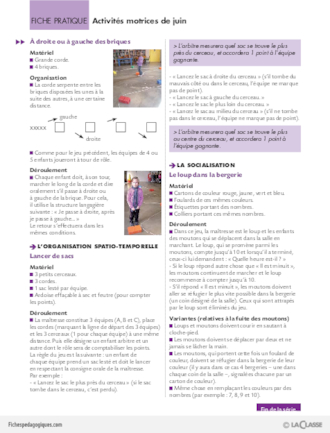 Progression motricité en GS (11) / Activités motrices de juin