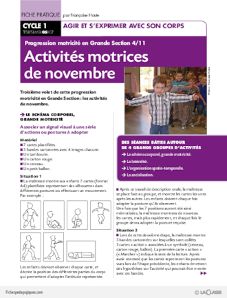 Progression motricité en GS (4) / Novembre
