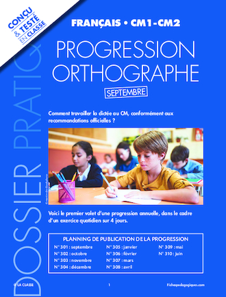 Progression orthographe - Septembre