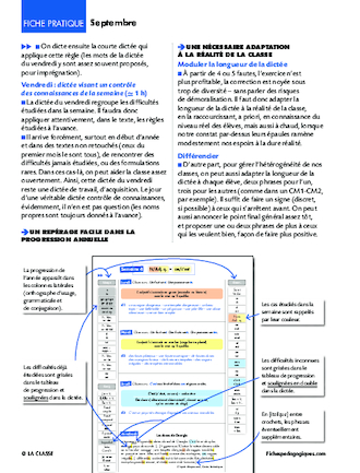 Progression orthographe - Septembre