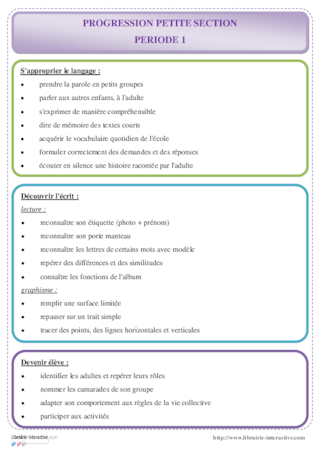 Progressions annuelles en PS