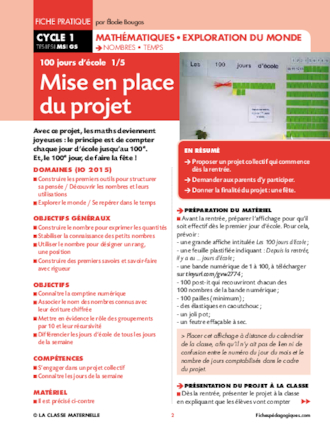 Projet 100 jours d'école MS GS