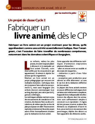 Projet De Classe Cycle 2 Fabriquer Un Livre Anime Des Le Cp