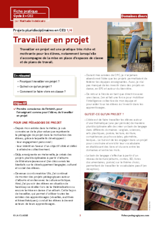 Projets pluridisciplinaires en CE2