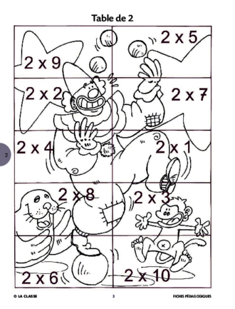 Puzzle des tables de multiplication