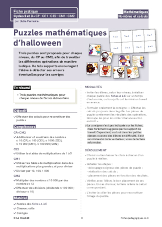 Puzzles mathématiques d'Halloween