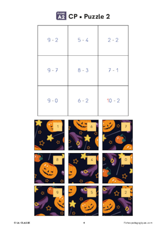 Puzzles mathématiques d'Halloween