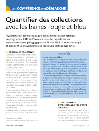 Quantifier des collections avec les barres rouge et bleu