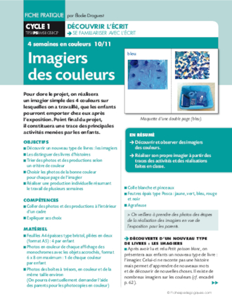 Quatre semaines en couleurs. Imagier des couleurs