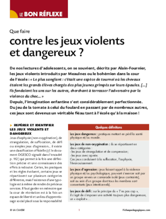 Que faire contre les jeux violents et dangereux  ?