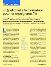 Quel droit à la formation pour les enseignants ?