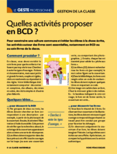 Quelles activités proposer en BCD ?