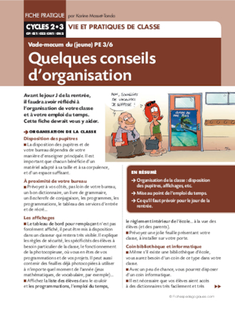 Quelques Conseils D Organisation Fichespedagogiques Com