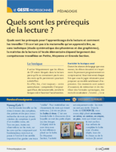 Quels sont les prérequis de la lecture ?