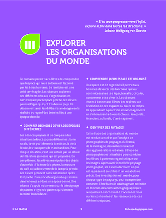 Questionner le monde : les organisations du monde