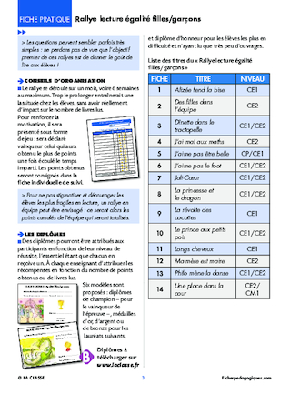 Rallye Lecture Égalité filles / garçons