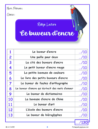 Rallye lecture  « Le buveur d'encre » (CE2-CM1-CM2)