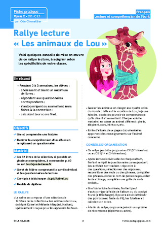 Rallye lecture « Les animaux de Lou »