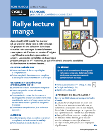 Rallye lecture Manga