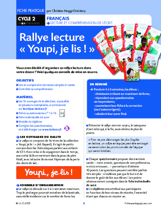 Rallye lecture Youpi, je lis !