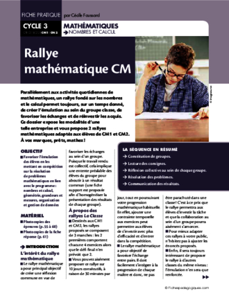 Rallye mathématiques CM