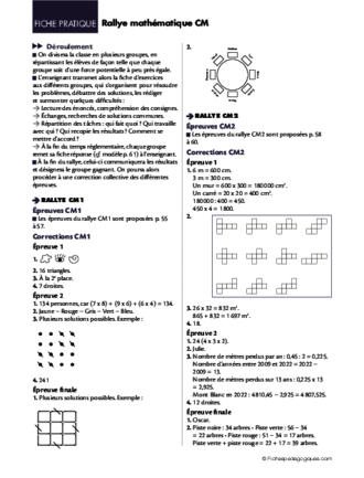 Rallye mathématiques CM