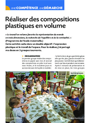 Réaliser des compositions plastiques en volume