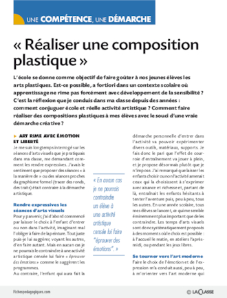 Réaliser une composition plastique