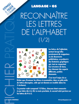 Reconnaître les lettres de l'alphabet 1/2