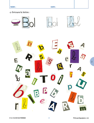 Reconnaître les lettres de l'alphabet 1/2