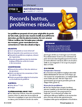 Records battus, problèmes résolus