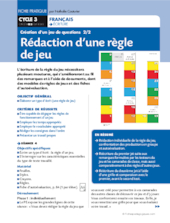 Rédaction d'une règle de jeu