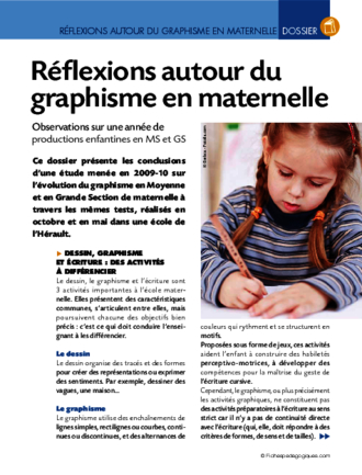 Réflexions autour du graphisme en maternelle