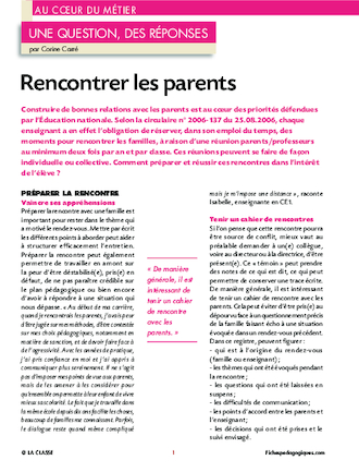 Rencontrer les parents