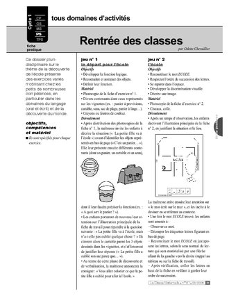 Rentrée des classes