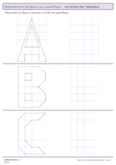 Reproduction sur quadrillage - les lettres