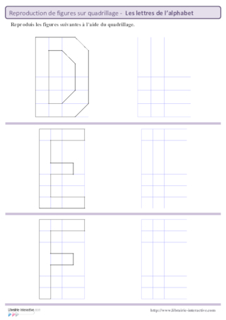 Reproduction sur quadrillage - les lettres