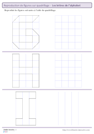 Reproduction sur quadrillage - les lettres