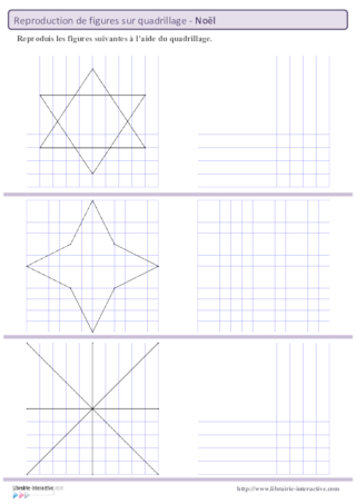 Reproductions de Noël sur quadrillage